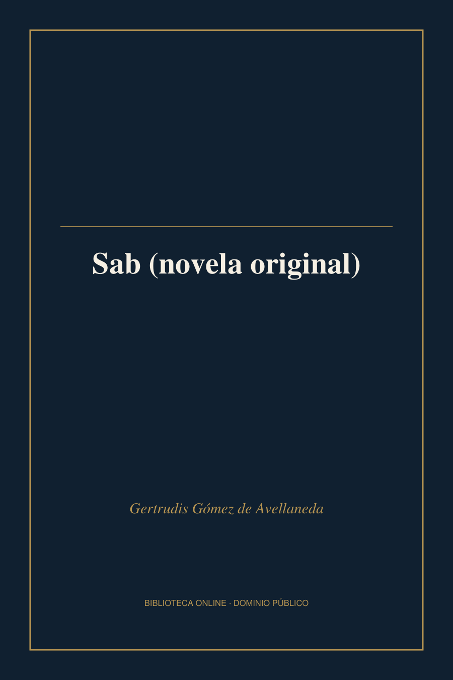 Tapa de «Sab (novela original)»