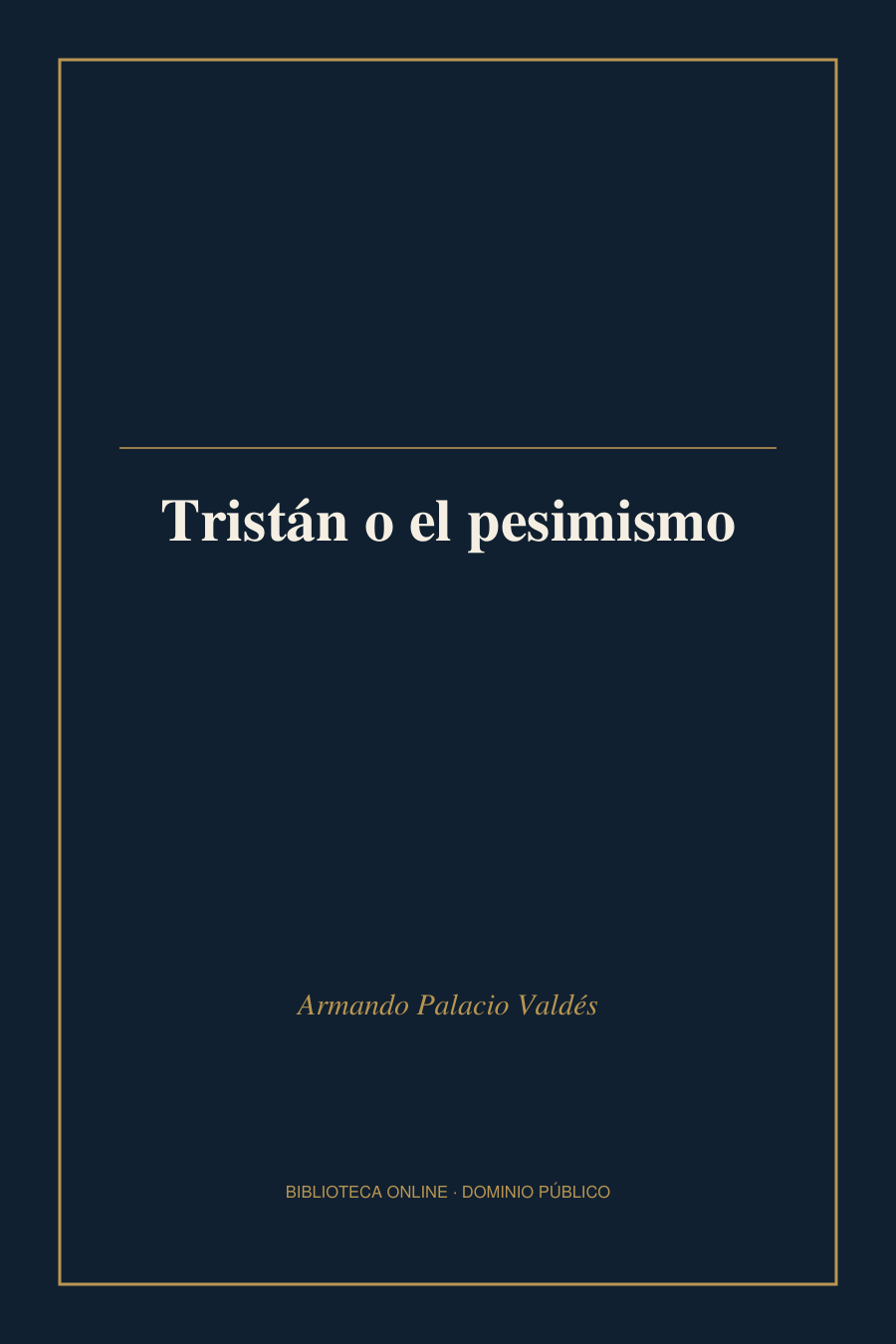 Tapa de «Tristán o el pesimismo»
