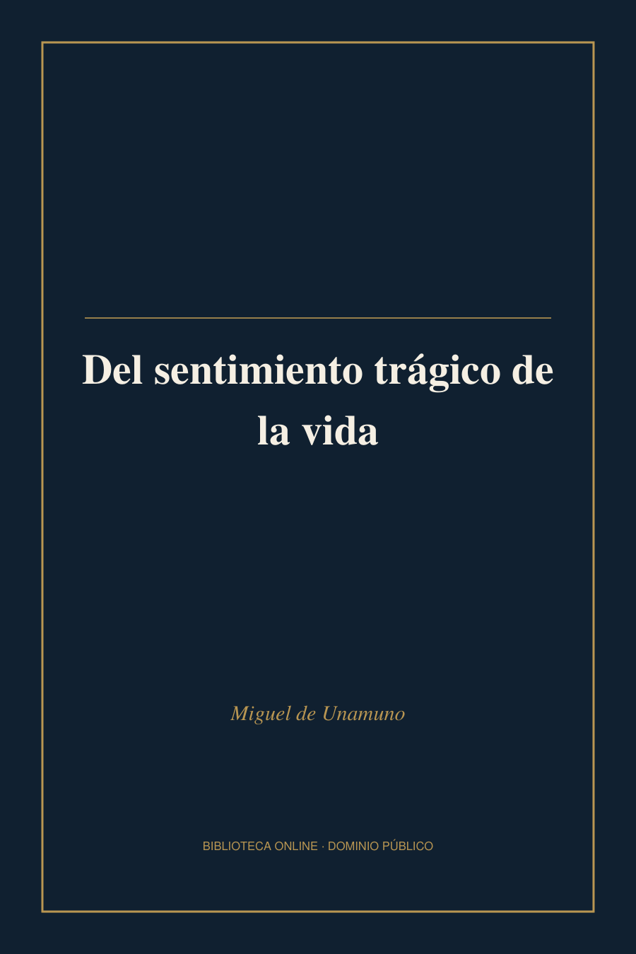 Tapa de «Del sentimiento trágico de la vida»