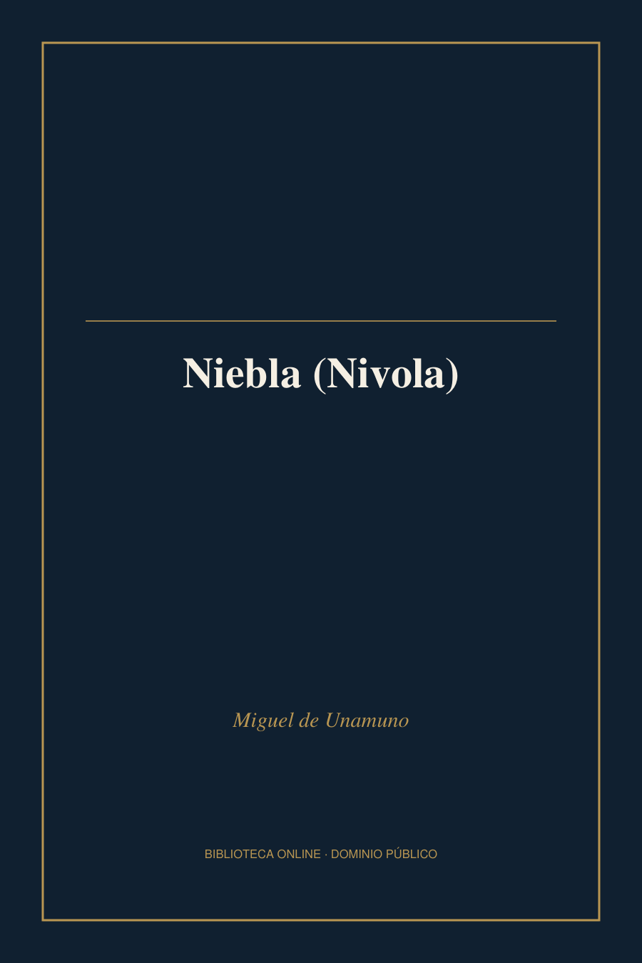 Tapa de «Niebla (Nivola)»