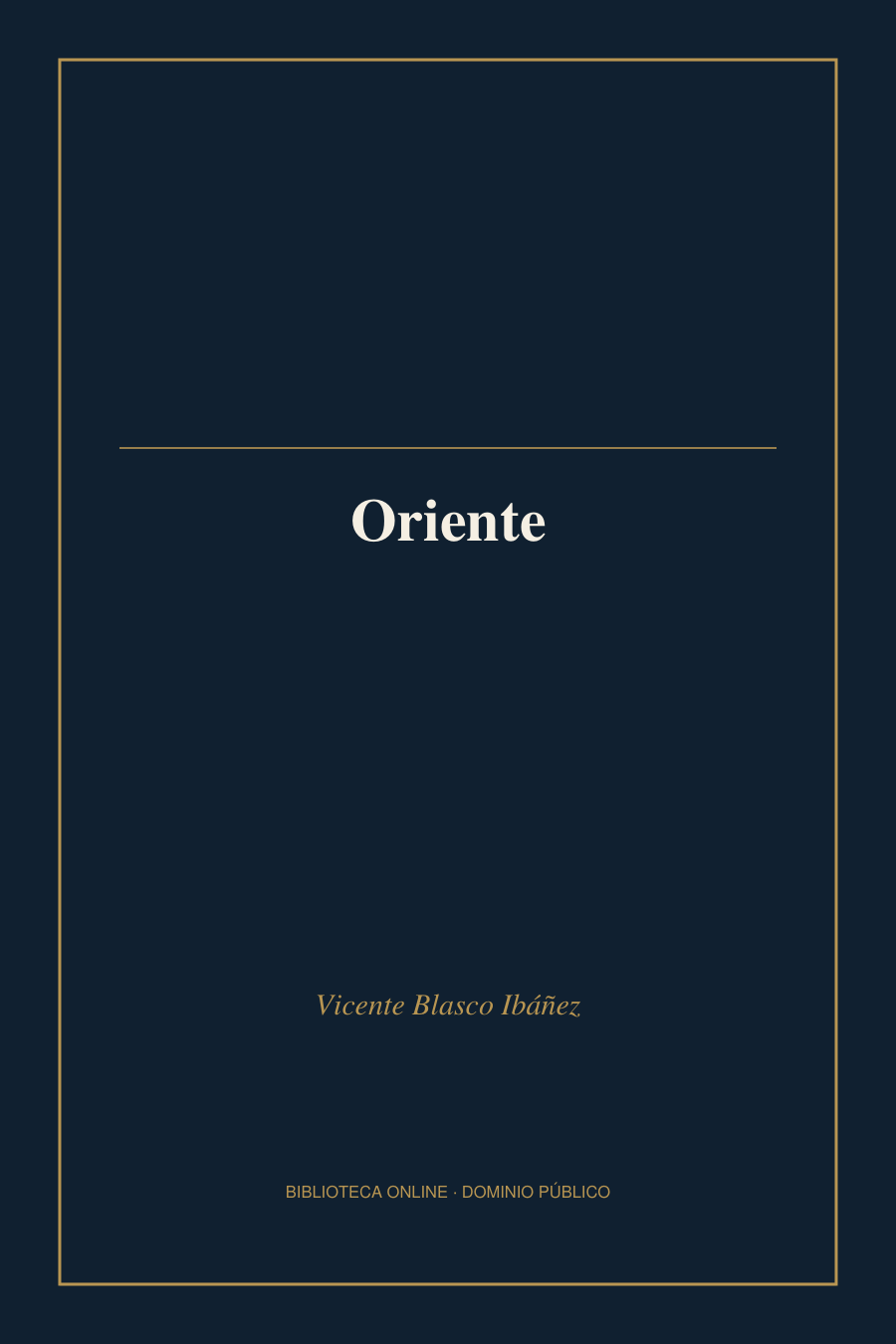 Tapa de «Oriente»