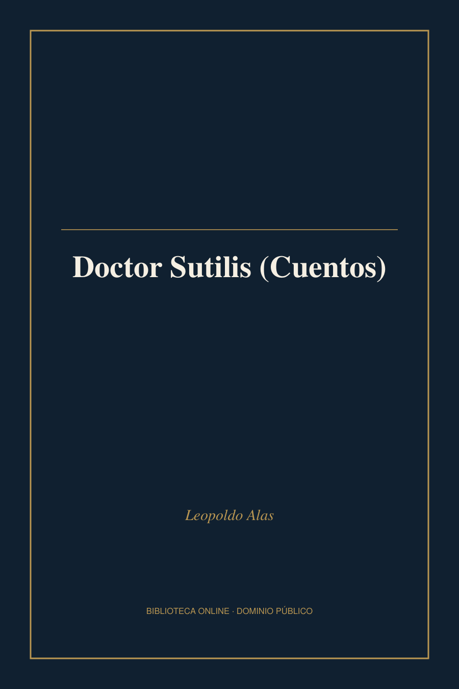 Tapa de «Doctor Sutilis (Cuentos)»