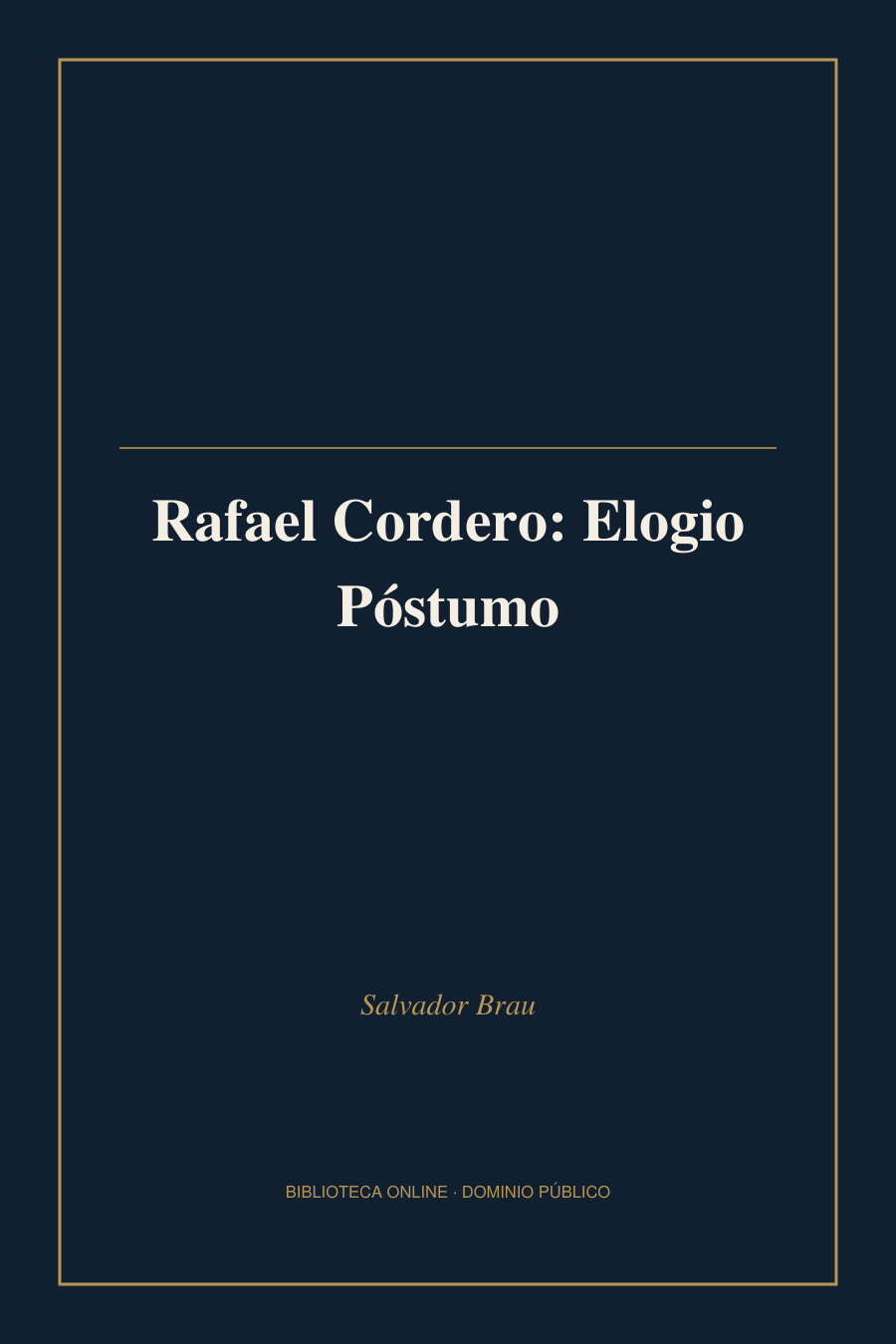 Tapa de «Rafael Cordero: Elogio Póstumo»