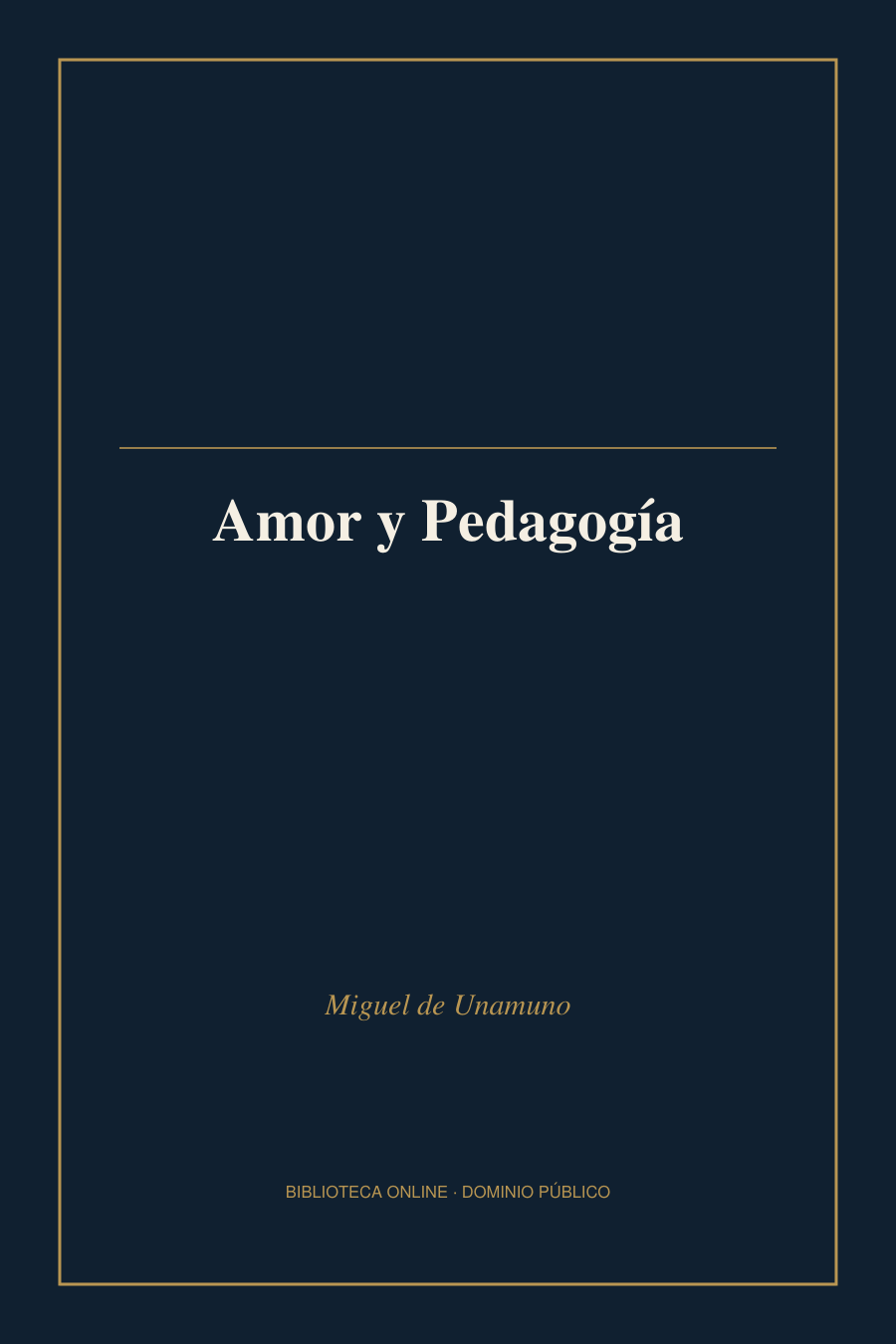Tapa de «Amor y Pedagogía»