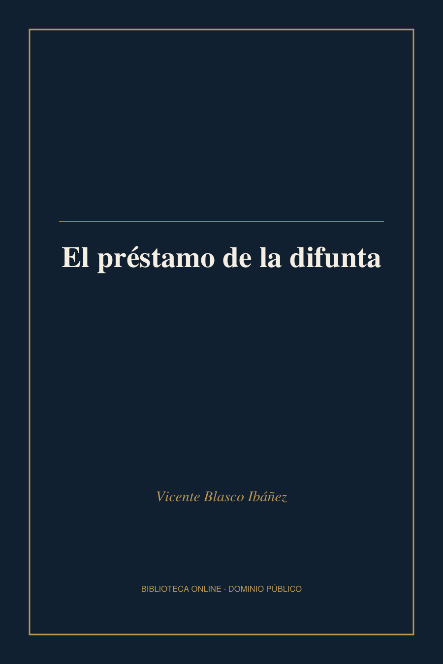 Tapa de «El préstamo de la difunta»
